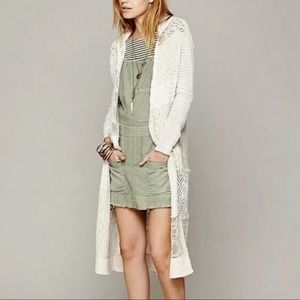 Free People Duster Sweater Patchwork Hoodie
